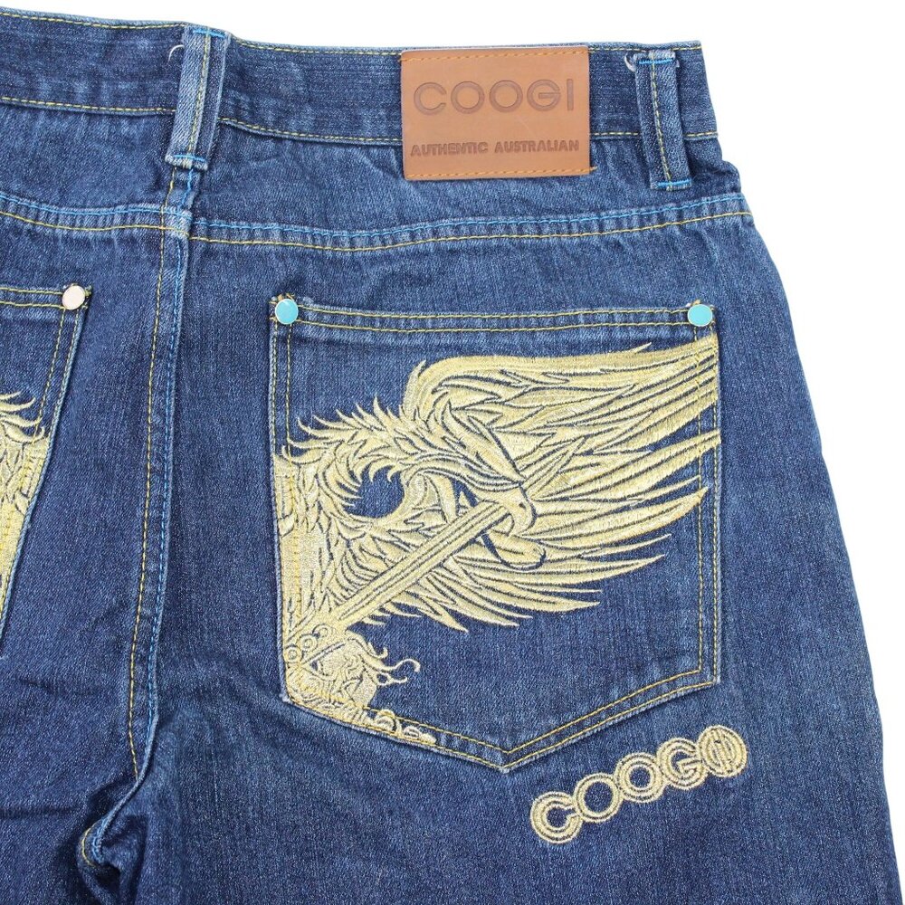 Vintage Coogi Mens 36 X 30 Golden Eagle Wings Embroidered Denim Jeans Streetwear - Picture 5 of 16